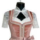 New Medium White Lace Dirndl Blouse Keyhole Neck Vneck Top Shirt Oktoberfest