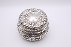 Large   Beautiful Antique American Sterling Silver Bulbus Trinket Jewellery Box