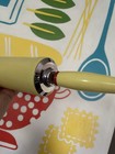 1950s Vintage Melamine Rolling Pin Yellow With Red And Chrome Accents   17 5   