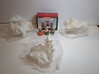 Vtg Merry Miniature 3 Pc Set Sewing Club Christmas Figurine Mouse Thimble Spool 