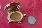 Vintage Avon Solid Perfume Compact Gold Tone Turtle