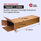 5 Pack Electric Guitar Cardboard Box Side Loading Corrugated 18 L X 6 W X 45