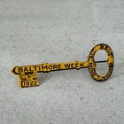 Antique 1922 Baltimore Week Key Celluloid Pin Vintage Maryland Advertising