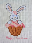 Finished Completed Cross Stitch    happy Easter 