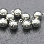 Stainless Steel Solid Ball With Loops Charms Findings 4 6 8 10 12mm 20 50 100pcs