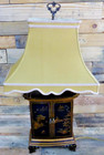 Vintage Chelsea House Asian Style Table Lamp Bronze Chinoiserie Finish And Shade