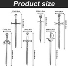 12 Pcs Sword Bookmark Set - Metal Mini Swords Charms For Middle Size  Sliver 