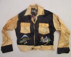 Vintage 40s Embroidered Satin Japan Map Sukajan Youth Souvenir Jacket Shirt