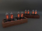 Handcrafted In14 Nixie Tube Clock  Black American Walnut Base