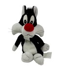 Vintage 1990s Warner Bros Sylvester The Cat Plush Looney Tunes 9  Stuffed Toy