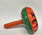Vintage Halloween Noisemaker- U s  Metal Toy Mfg  Co  Tin Litho Witch  Black Cat