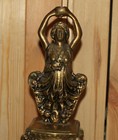 Antique Art Nouveau Hand Made Ornate Brass Woman Statuette