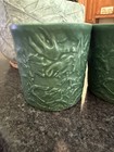2 Bennington Potters Pottery 2009 Moosefest Leaf   Moose Print Mugs 1977m Green