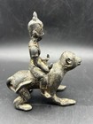 Antique Thai Burma Bronze Bodhisattva Riding Vanara Monkey 5 25  Tall