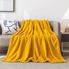 Fleece Blanket Throw Size     51x63 Yellow Soft Plush Fluffy Fuzzy Warm Cozy Pe   