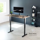 Vivo Electric 63    X 32    Stand Up Desk  Reclaimed Wood Table Top  Black Frame