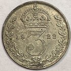 1922 Great Britain Three Pence Nice Au Coin  Lamination Error  16280
