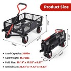 Foldable Steel Garden Cart 360lbs Utility Wagon Cart With Removable Mesh Sides