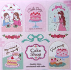 Gaia Quality Time Girl Sweets Cake Shop Sticker Sheet Made In Japan