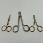 Vintage German Scissors Set 3pc Gold Tone Embroidery Sewing Medical Tools