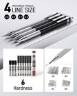 38pcs Art Mechanical Pencils Set In Leather Case  3 Pcs Metal Drafting Pencil 0 
