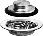 2pcs - Kitchen Sink Drain Strainer And Anti-clogging Stopper Drainer Set For    