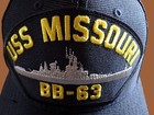 Uss Missouri Bb-63 U s Navy Ship Hat Official U s Military Ball Cap U s a Made