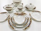 87 Pc  9-12 Place Settings Victoria China Czechoslovakia  260 Fruit flowers gold