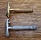 Lot Of 2 Vintage Razor Blades Gold Tone Gillette   Super Speed