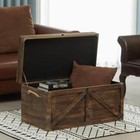 Vintiquewise Storage Trunk 34 Gal  16  H X 16  W  Wood Lockable W  Rope Handles