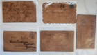 Rare Lot Of 5 Antique Leather Postcards 1905   1907     Hand Tooled  Embossed 