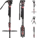 Avella Carbon Fiber Video Monopod Camera Stand Tripod Kit With Fluid Head
