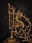 Pair Of Antique French Art Nouveau Bronze Candle Holders With Dragon Motif