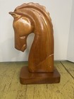 Vintage Hand Carved  Mcm Wood Horse Head Sculpture