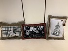 3  - 5      Handmade Primitive Winter Christmas Pillows - Set Of 3 Bowl Fillers