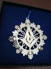 Silver Masonic Snowflake Ornament In Gift Box