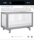 Hudson 3-in-1 Convertible Crib With Toddler Bed Conversion Kit In Natural Wal   