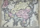1888 Mitchell Map Asia China Japan India Tibet Nepal Siberia Korea Thailand Anam