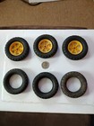 Original Vintage Hard Rubber Toy Tires Wheels Rims 3  1 4  By Over 1  3 4   1950