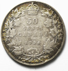 1934 50c Fifty Cents Silver Coin Canada Half Dollar Km  25a