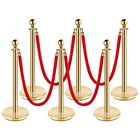 2 3 4 5 6 10pcs Stanchion Post Velvet Rope Vip Queue Pole Crowd Control Barrier 