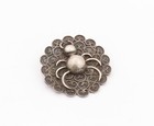 925 Sterling Silver Vintage Brooch Pin Dark Tone Spider With Swirly Web  Bp11595