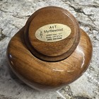A t Myrtlewood Round Trinket Box With Lid   Hand Turned