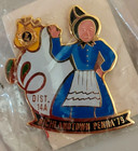 Vtg Lions Club Amish Girl 1979   Hex Sign 1979-80 Pins Pennsylvania Nip