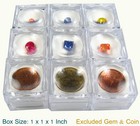 36 Pcs Of Clear Plastic Lens Magnifier On Top Gem Coins Jar Jewelry Display Box 