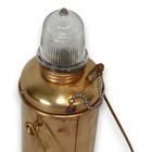 Brass Marine Anchor Light Lantern Ribbed Glass Lens Nautical Vintage 1950