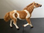Vintage Taxidermy Real Fur Brown White Horse Figure Collectible - Has Flaws