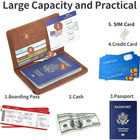 Rfid Passport Holder Travel Wallet Pu Leather Passport Cover For Men Women