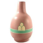 Vintage Vase Pottery South Western Native Pink Turquoise Hand Painted 12   