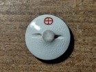 Antique Satsuma Button - Dragon Black Gold Dot Border - Hand Painted Gold 1 1 4 